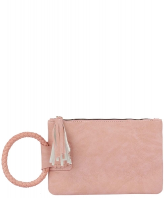 Fashion Tassel Cuff Handle Clutch TD-0018 BLUSH